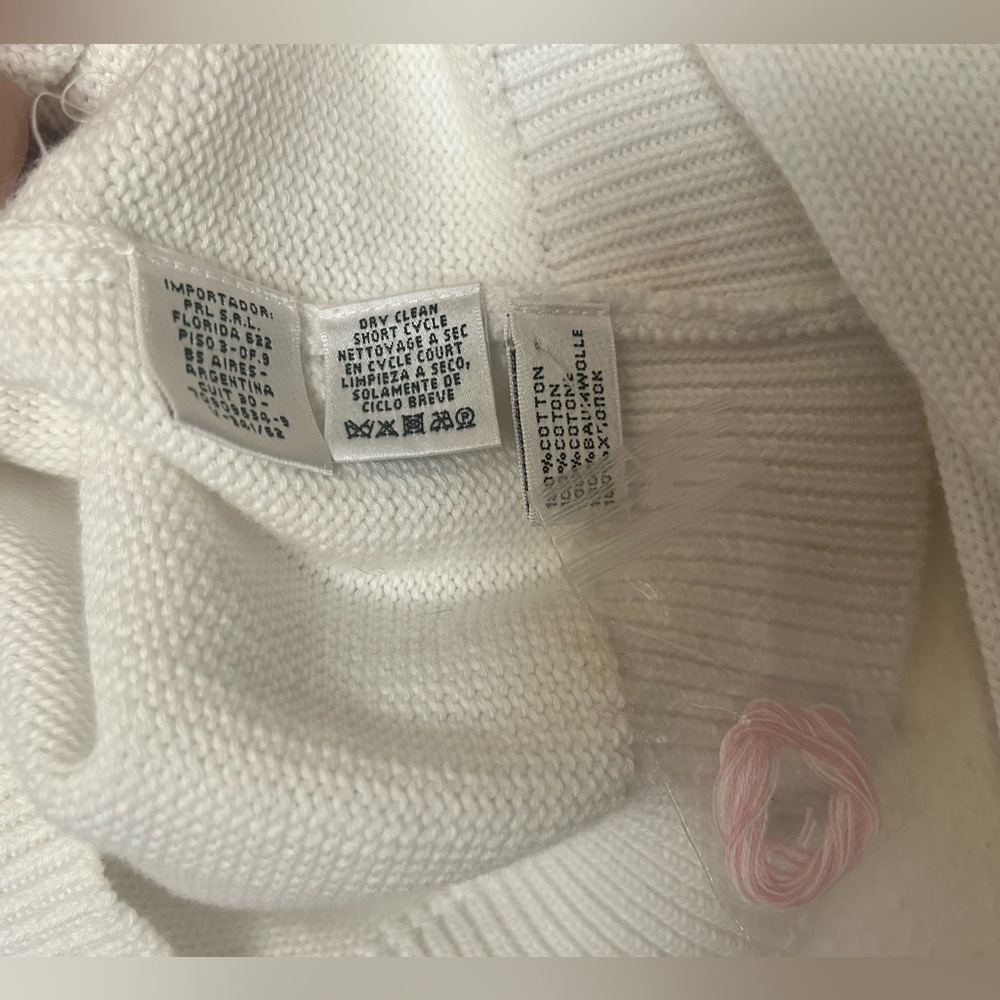 Vintage Black Label Ralph Lauren Knit Pink White Sweater ASO Charlotte York SATC - Picture 3 of 6
